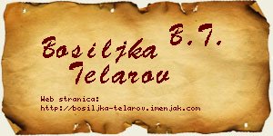 Bosiljka Telarov vizit kartica